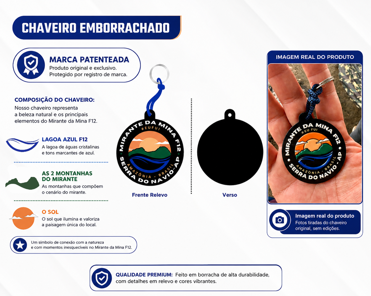 Chaveiro Emborrachado Mirante da Mina F12