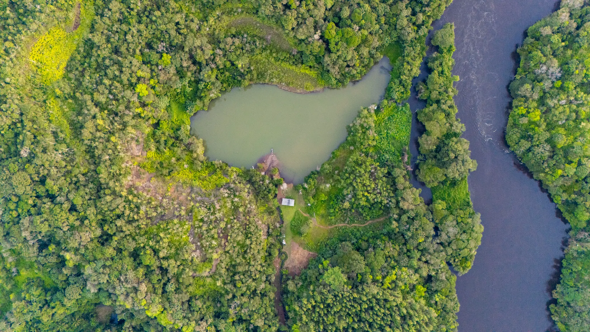 Vista aérea de quase toda a área da chácara