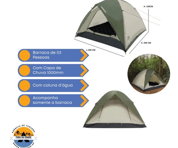 BARRACA 03 PESSOAS COM CAPA DE CHUVA - 70$_