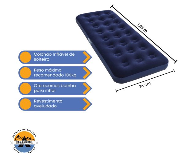 COLCHÃO INFLÁVEL DE SOLTEIRO - 25$